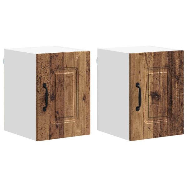 vidaXL Dulap de bucătărie Kalmar 2 pcs Lemn vechi 30 x 31 x 40 cm