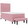 vidaXL Pat cu arcuri cu saltea cu headboard Roz 90 x 190 cm Catifea