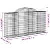 vidaXL Coșuri gabion arcuite 14 buc, 200x50x100/120cm, fier galvanizat
