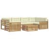 vidaXL Set de canapele de exterior 7 pcs Alb și crem