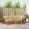 vidaXL Set canapea sectională cu pernă 7 pcs Natural și Bej