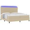 vidaXL Pat cu arc LED cu headboard Gri deschis și alb. 200 x 200 cm