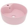 vidaXL Chiuvetă de lux cu preaplin, roz mat, 36 x 13 cm, ceramică