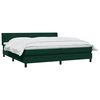 vidaXL Pat box spring cu saltea, verde &icirc;nchis, 180x220 cm, catifea