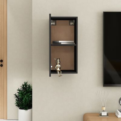 vidaXL Comodă TV, negru, 30,5x30x60 cm, lemn prelucrat