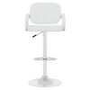 vidaXL Scaune de bar, 2 buc., alb, piele ecologică