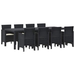 vidaXL Set de masă pentru grădină 9 pcs Antracit Ratan Polt