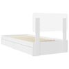 vidaXL Pat cu storage cu headboard Alb 75 x 190 cm Lemn compozit