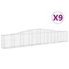 vidaXL Coșuri gabion arcuite 9 buc, 400x30x60/80 cm, fier galvanizat