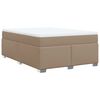 vidaXL Pat box spring cu saltea, cappuccino, 140x190cm piele ecologică