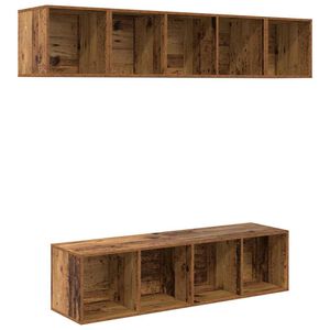 vidaXL Set comodă TV Pe perete 4 pcs Lemn Vechi Lemn compozit