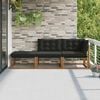 vidaXL Unități de sofa sectional de exterior cu pernă 3 Bucată natural