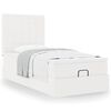 vidaXL Pat otoman cu saltea, alb, 100x200cm, piele ecologică
