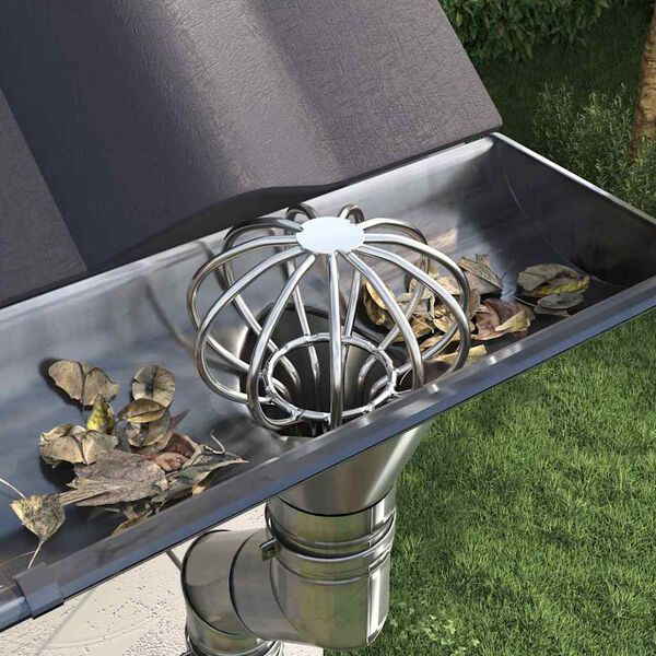 vidaXL Protecție pentru frunze de jgheab 2 pcs Argintiu 50 mm