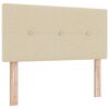 vidaXL Pat cu arcuri cu saltea cu headboard Crem 90 x 200 cm țesătură