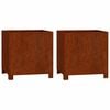 vidaXL Jardiniere cu picioare 2 buc. ruginiu 40x40x40 cm oțel corten