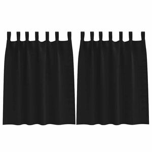 vidaXL Perdele Opaque cu Inel 2 buc. Negru 140 x 140 cm Poliester