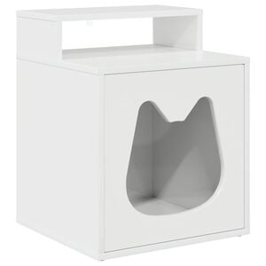 vidaXL Casa pentru pisici Alb Lucios 42,5 x 40 x 53,5 cm