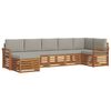 vidaXL Set de canapele de exterior 7 buc. Gri natural și deschis
