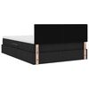 vidaXL Pat cu saltea și LED cu saltea Negru 140 x 200 cm țesătură
