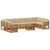vidaXL Set de canapele de exterior cu pernă 8 pcs natural