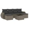 vidaXL Set canapele de grădină, 7 piese, cu perne, gri, poliratan