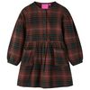 vidaXL Rochie pentru copii cu m&acirc;neci lungi, coniac, 116