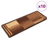 vidaXL Covorașe pentru scări autoadezive, 10 buc., maro, 65x21x4 cm