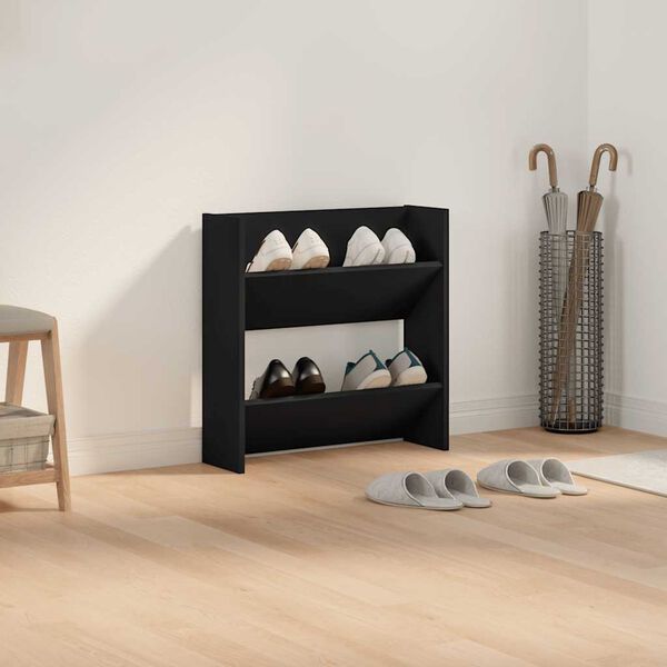 vidaXL Pantofar de perete, negru, 60x18x60 cm, PAL