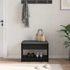 vidaXL Bancă pentru hol cu pernă cu raft Stejar Negru 63 x 38 x 45 cm