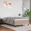 vidaXL Pat box spring cu saltea, cappuccino, 120x190cm piele ecologică