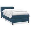 vidaXL Pat box spring cu saltea, albastru &icirc;nchis, 100x220 cm, catifea