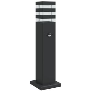 vidaXL Lampă exterioară de podea cu senzor, negru, 50 cm, aluminiu