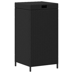vidaXL Coș de gunoi pentru exterior Negru 40 x 40 x 80 cm poliratan