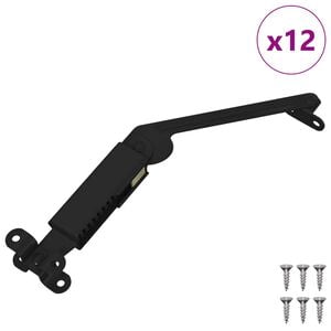 vidaXL Hingă cu suport pentru capac 12 buc. Negru 192 x 32 x 50 mm