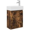 vidaXL Unitate de baie cu robinet Stejar fumuriu 45,5 x 22,5 x 84 cm