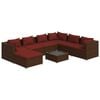 vidaXL Set mobilier de grădină cu perne, 8 piese, maro, poliratan