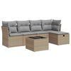 vidaXL Set canapele de grădină cu perne, 6 piese, bej, poliratan