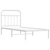 vidaXL Cadru pat metalic cu tăblie, alb, 90x200 cm