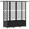vidaXL Pat Ridicat cu Trellis și Acoperiș Negru 163,5 x 40 x 136 cm PP