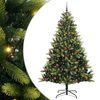 vidaXL Brad de Crăciun artificial cu ramuri articulare 300 LEDs Verde