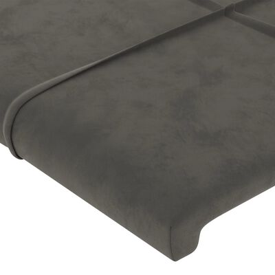 vidaXL Cadru de pat cu tăblie, gri închis, 200x200 cm, catifea