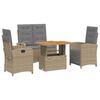 vidaXL Set canapele de grădină, 4 piese, cu perne, bej, poliratan