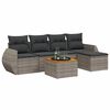 vidaXL Set mobilier grădină cu perne, 6 piese, gri, poliratan