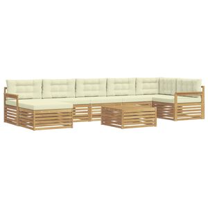 vidaXL Set de canapele de exterior 8 buc. Alb și crem