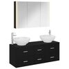 vidaXL Set de mobilier pentru baie 4 buc. Stejar Negru