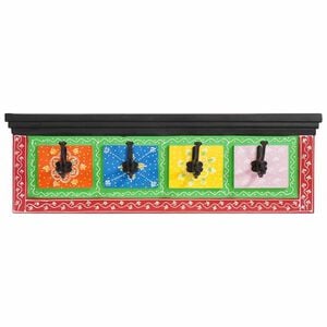 vidaXL Răcător de paltoane Negru 80 x 25 x 2 cm Lemn de mango solid