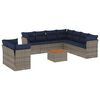 vidaXL Set canapele de grădină cu perne, 10 piese, gri, poliratan