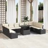 vidaXL Set de canapele pentru grădină 11 pcs Negru Rattan poli