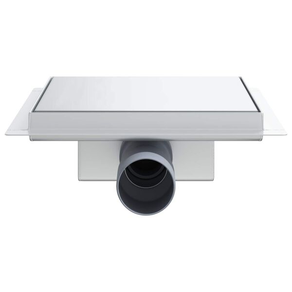 vidaXL 2 &icirc;n 1 Drenaj pentru duș Argintiu 20 x 20 cm